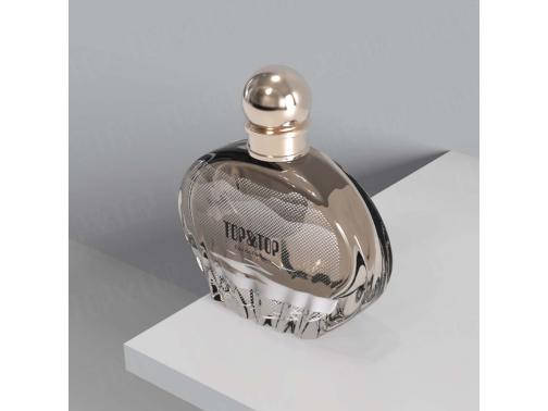 flat round perfume bottle